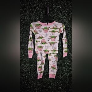 2 Matching Sets For The Price Of 1 !Pink and Green Baby Yoda Pajama Sets